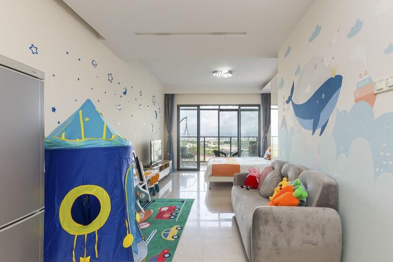 三亚湾蓝色海岸     温馨海景亲子房   可住4人