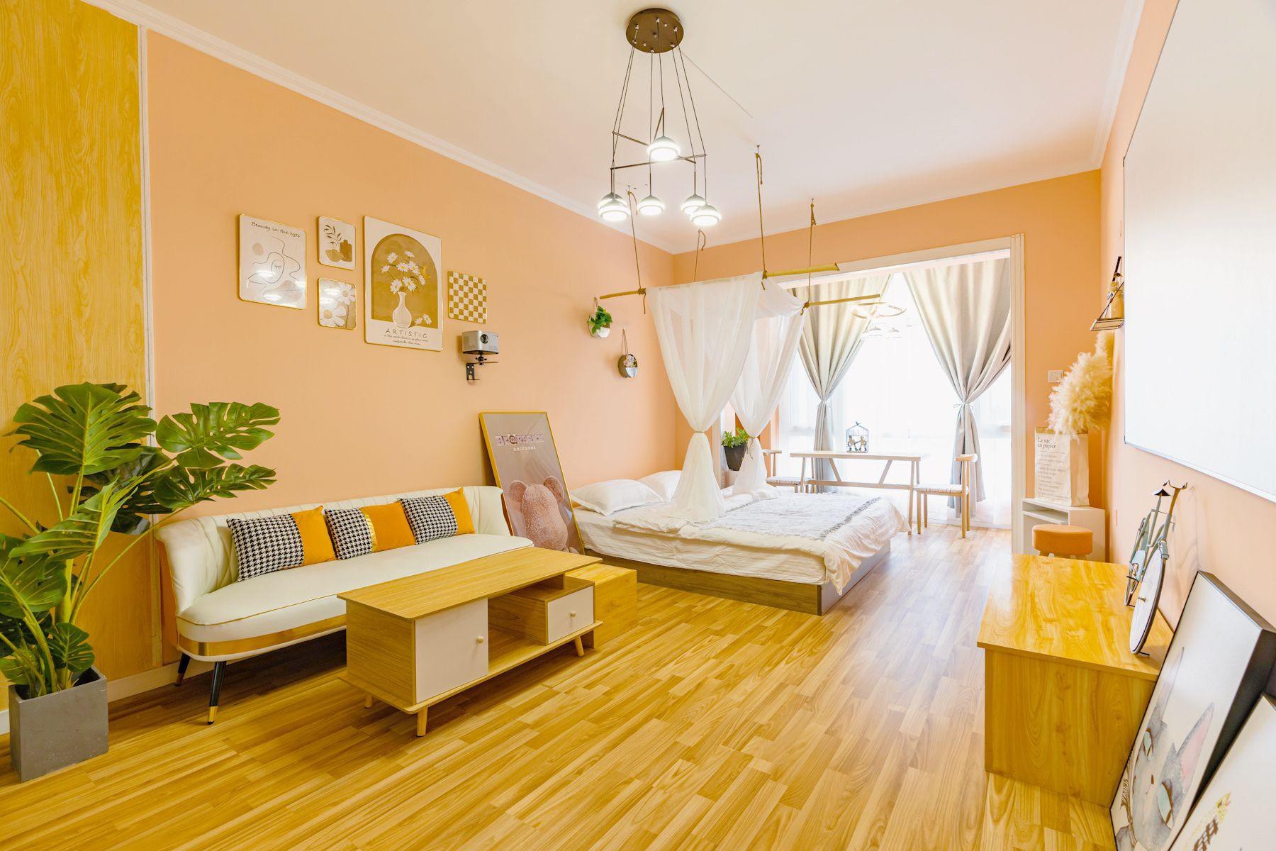 [如一] 中央大街 猫鱼民宿 奶油风 高清投影 百寸幕布 一处慵懒之窝 5星床品 极速Wi-Fi 地