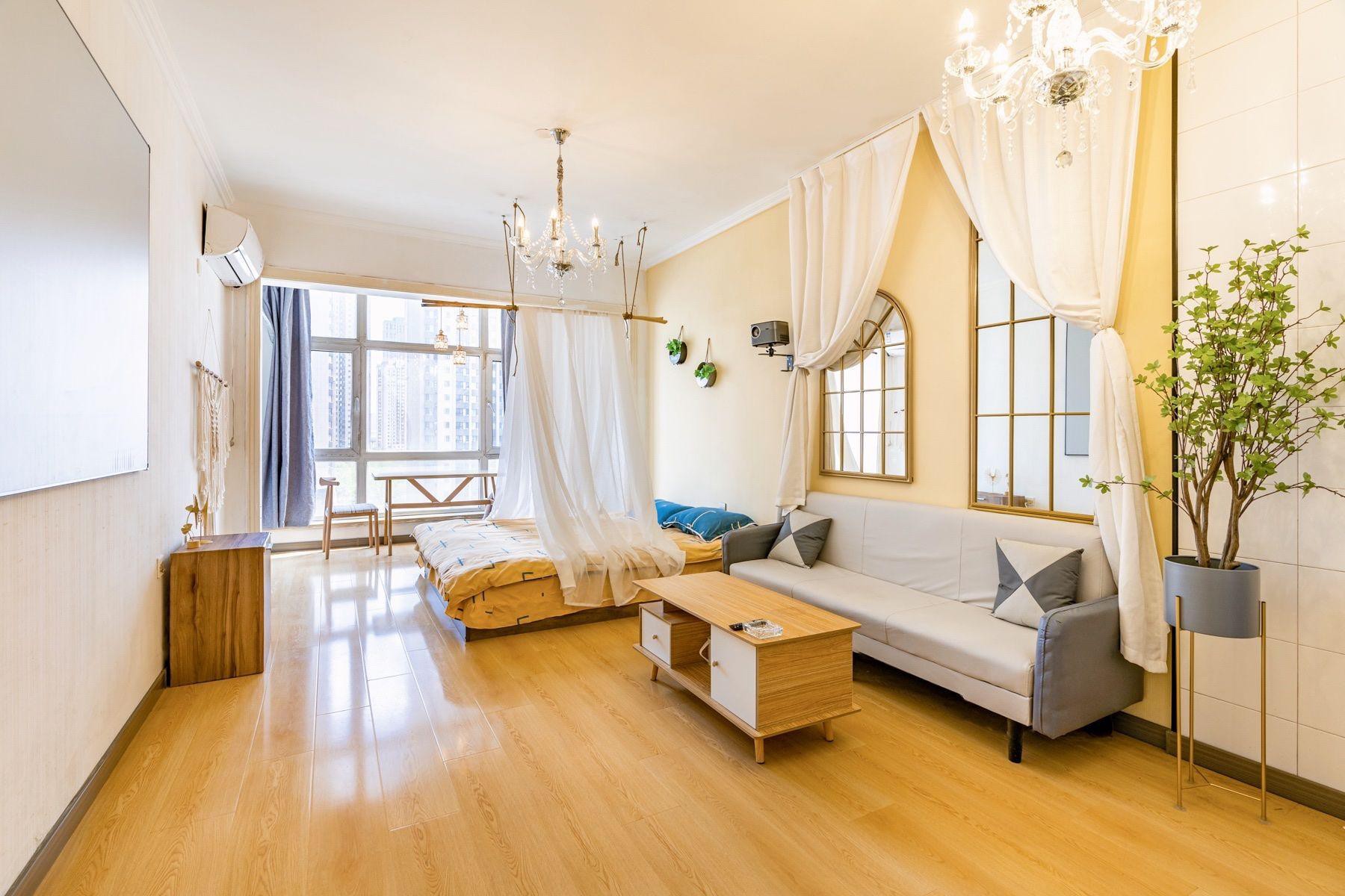 【玛丽】中央大街 猫鱼民宿 百寸投影 Wi-Fi 给力 地热充足 记忆棉床垫