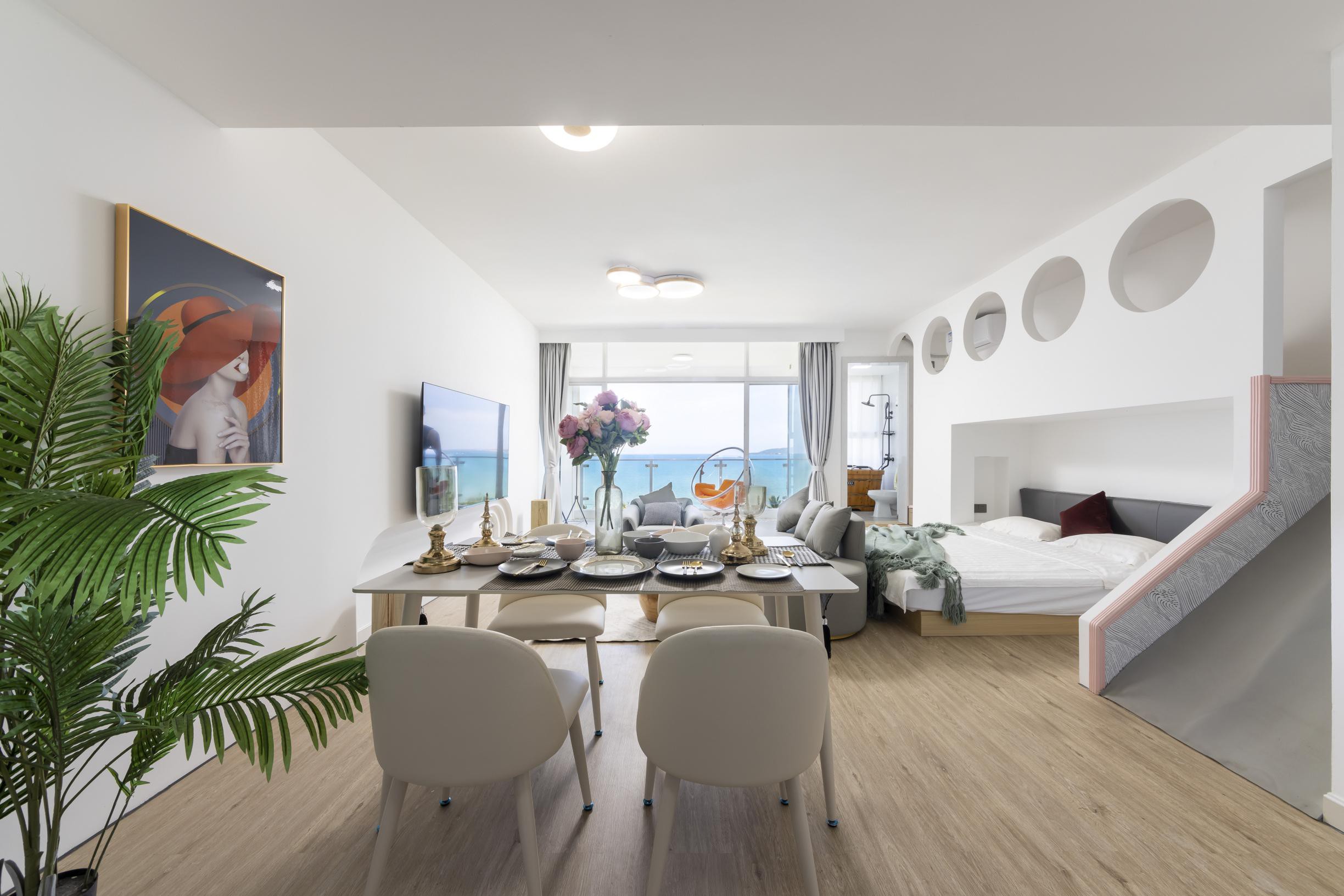 【小郑】三亚湾正面海景新泳池系列7/一室近椰梦长廊 、桶井农贸市场