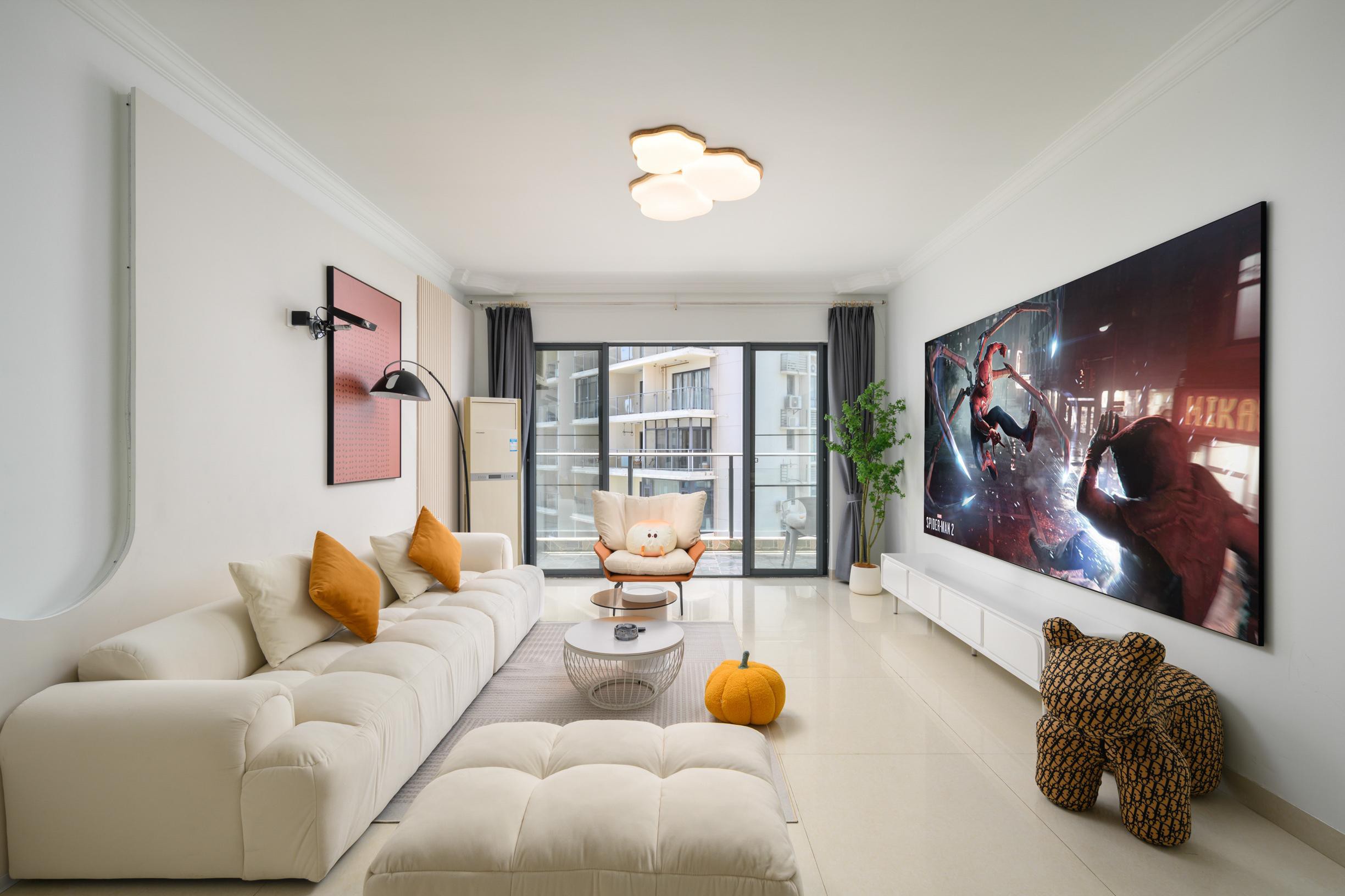 蓝色海岸精装两室套房/巨幕影院/距离海边100米/可做饭