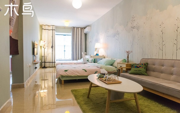 【淳舍·双生/TWINS】 北欧风情双床大标间/可住4人/超级小清新 观音桥商圈