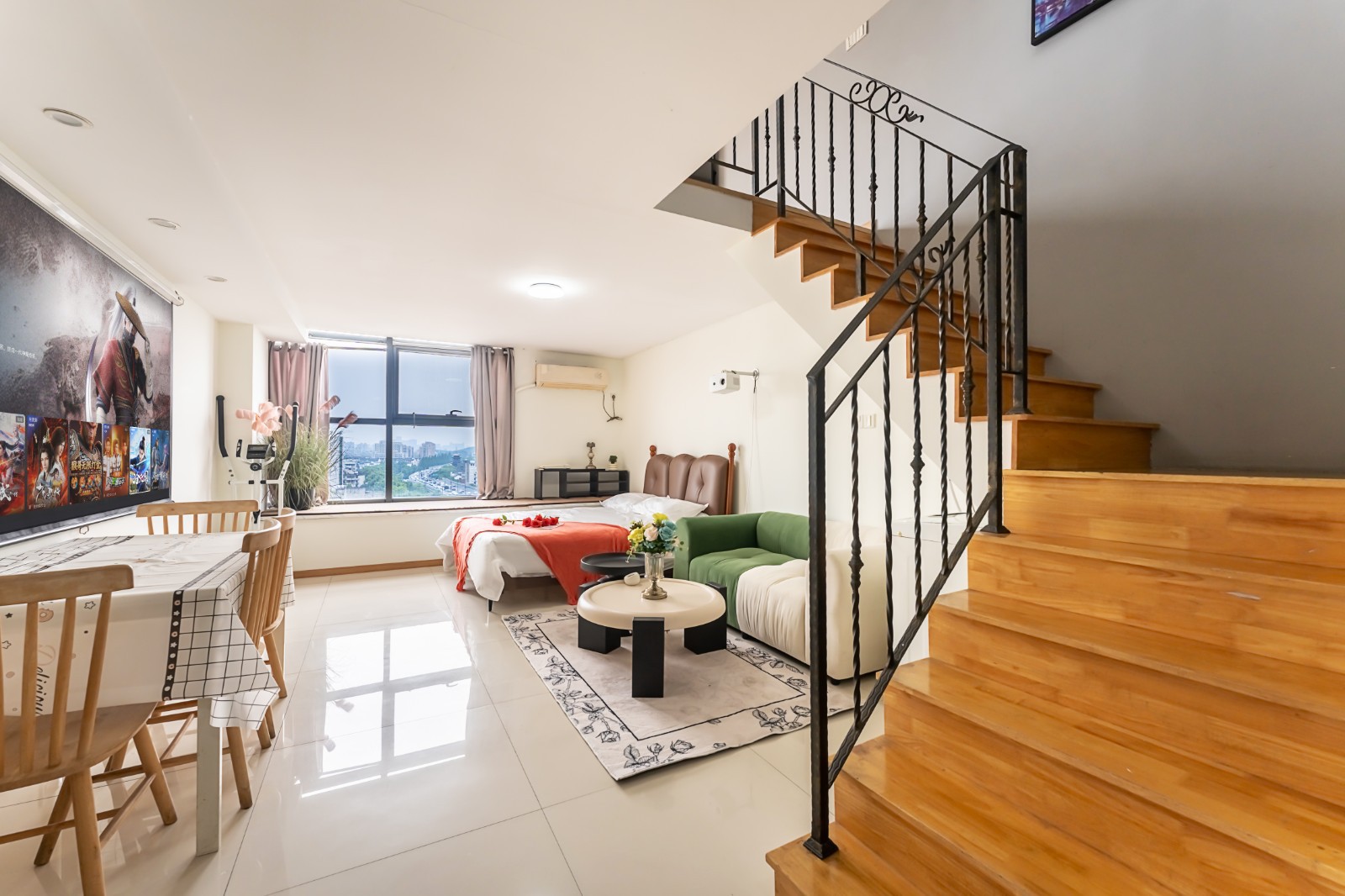 【箐箐】步行西湖/湖滨银泰/in77/高清投影/客厅一张床